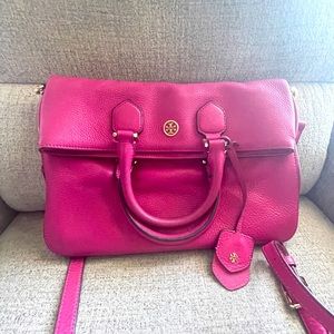 Brand new leather Tory Burch bag pink used in two-way